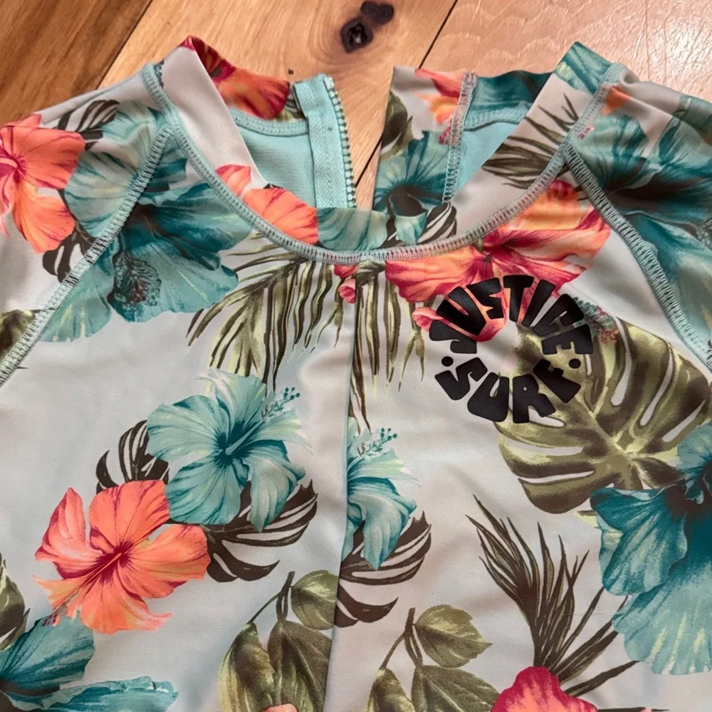 Justice Tropical Floral Long Sleeve Bodysuit